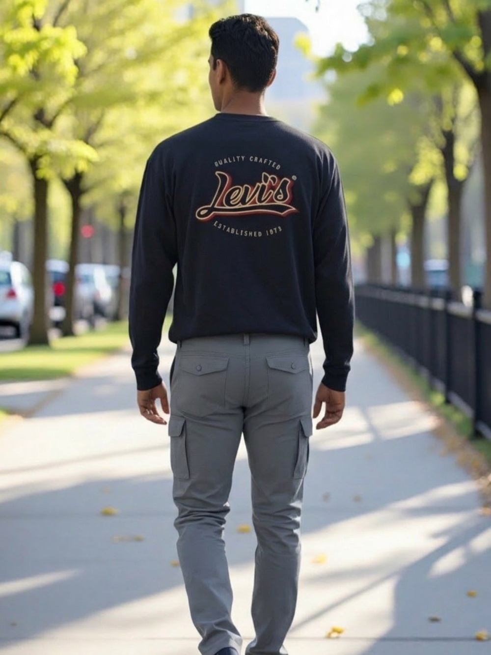 🔴 Levi’s Long Sleeve Logo Tee Men’s L Navy Blue | Quality Crafted Since 1873